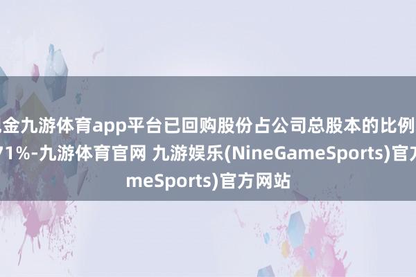 现金九游体育app平台已回购股份占公司总股本的比例为2.1771%-九游体育官网 九游娱乐(NineGameSports)官方网站