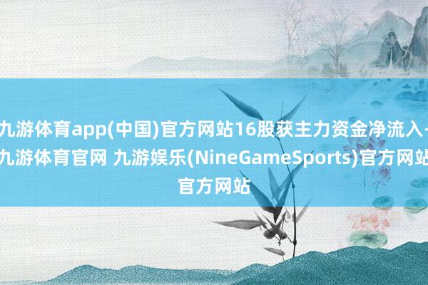 九游体育app(中国)官方网站16股获主力资金净流入-九游体育官网 九游娱乐(NineGameSports)官方网站